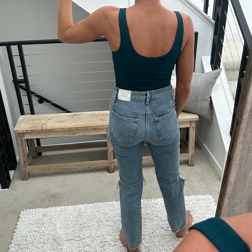 Shinestar Teal Scoop Neck Tank Bodysuit | Size S - Picture 6 of 11